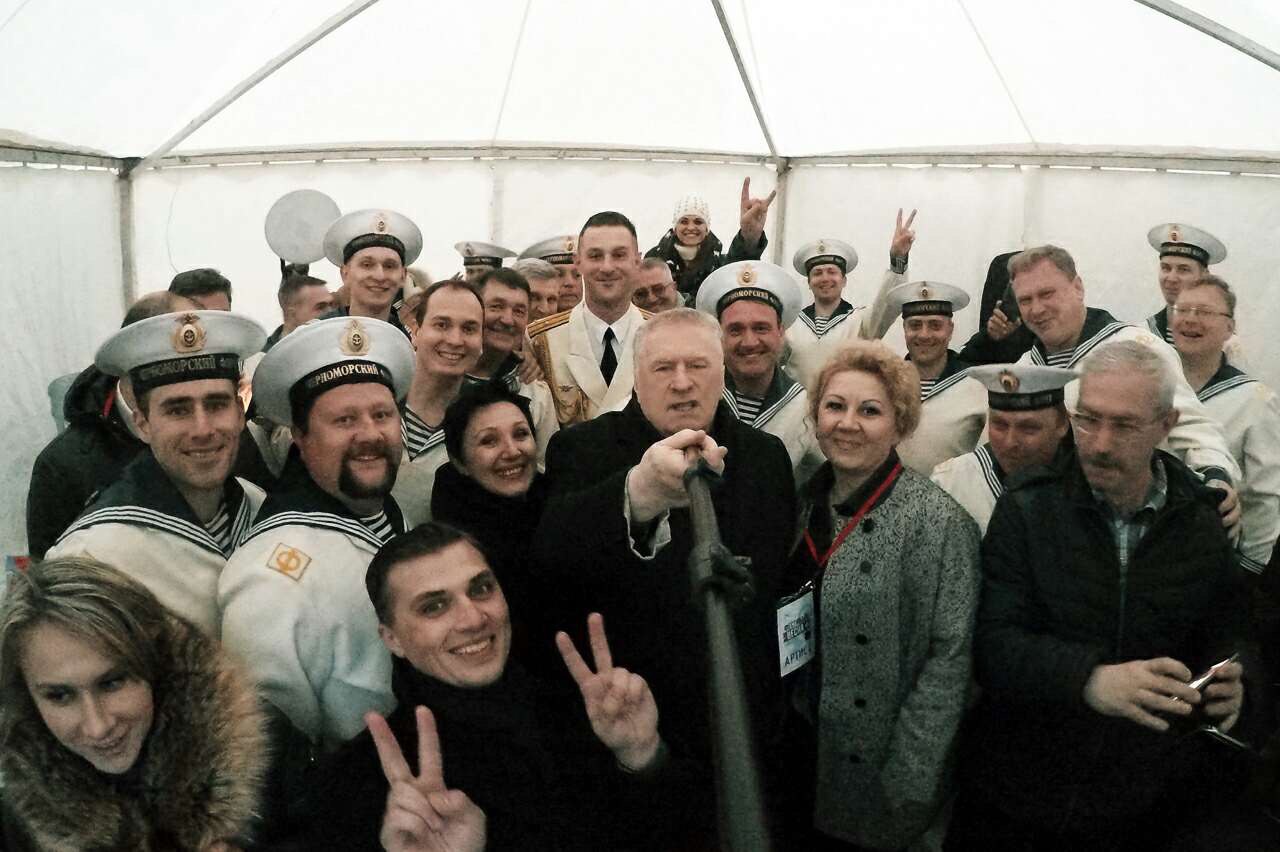 Мая Горячева та Федір Марченко на фото з Жиріновським